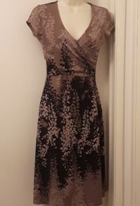 BCBG Brown Floral Stretch Maxi Dress XS
